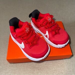 Nike Kids 5c Red Running Sneakers with White Swoosh
